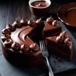 Decadent dark chocolate truffle cake with whipped cream swirls — low-carb, diabetic-friendly, rich in cocoa, and perfect for guilt-free indulgence