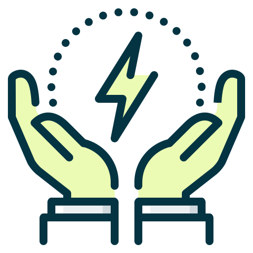 Hands holding energy icon with lightning bolt – vitality, diabetes recovery, wellness boost, Diacure Clinic support