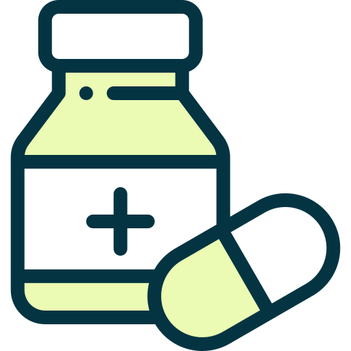 Medicine bottle and capsule icon – diabetes medication, drug-free reversal, Diacure Clinic approach