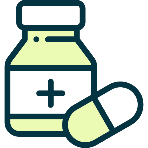 Medicine bottle and capsule icon – diabetes medication, drug-free reversal, Diacure Clinic approach